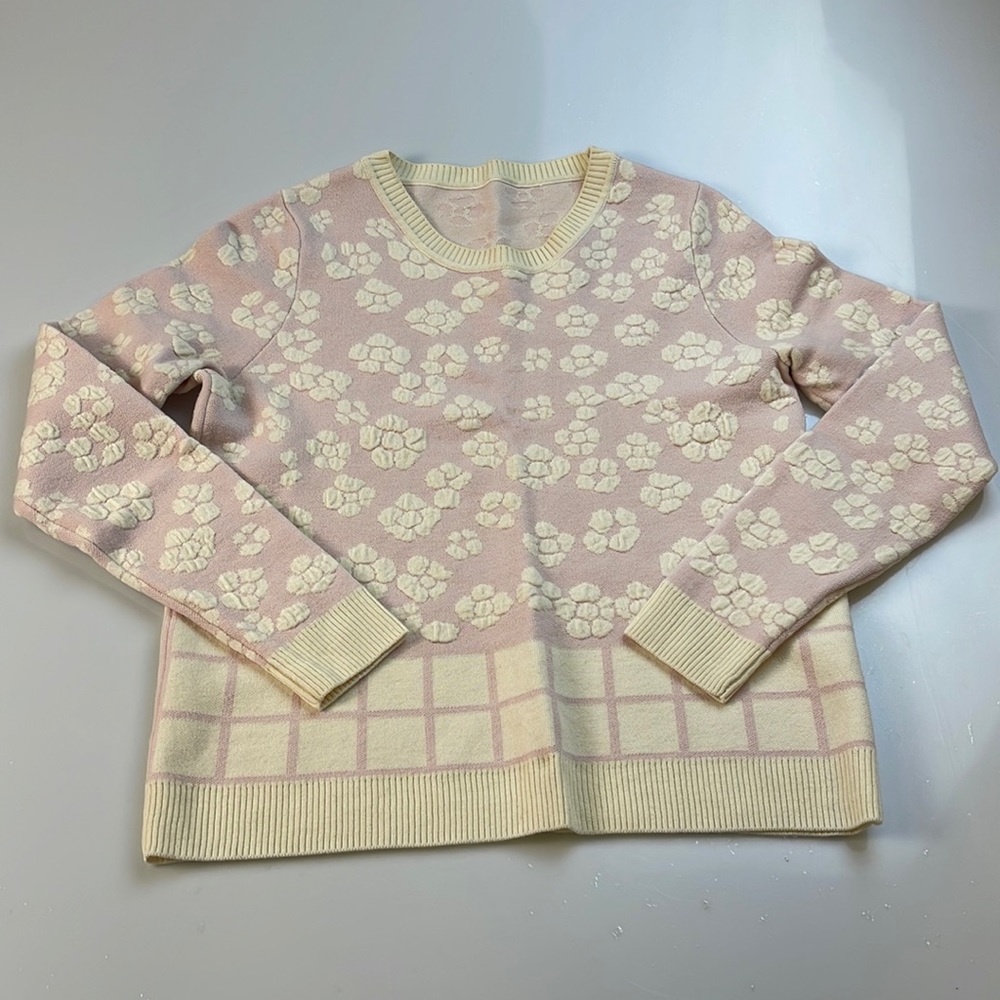 Rumere Women Pink Flower Sweatshirt                                    X30-06